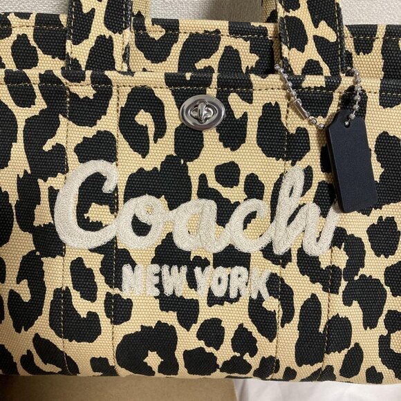 Black ItemCoach Leopard Varsity Cargo Tote - Picture 3 of 6